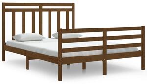 Rama łóżka, miodowy brąz, lite drewno, 150x200 cm