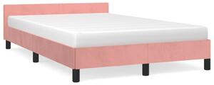 Rama łóżka z zagłówkiem, różowa, 120x200 cm, aksamitna