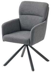 HOMCOM Krzesło do jadalni, obrotowe o 360°, krzesło kuchenne z lnianą tapicerką, ergonomiczne
