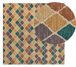 Nowoczesny dywan wełniany wzór geometryczny 200 x 200 cm wielokolorowy Keskin Beliani