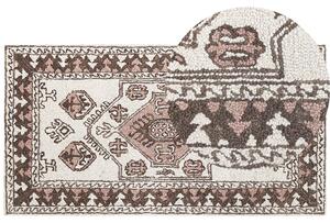Retro dywan wełniany tkany 80 x 150 cm wzór orientalny wielokolorowy Tomarza Beliani