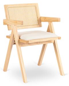 Krzesło Drewniane MADERA 2 Dąb/Beż Ażurowe Klasyczne Retro