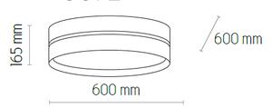 Linobianco D60 lampa sufitowa 4-punktowa biała/juta 6578