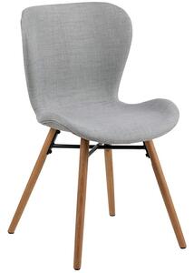 Tapicerowane krzesło do jadalni na dębowych nogach Batilda light grey
