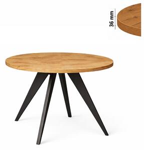 Stół 100 cm okrągły nierozkładany, blat 3,6 cm, nogi Drewniane „ Stożkowe ” I ArtDHome