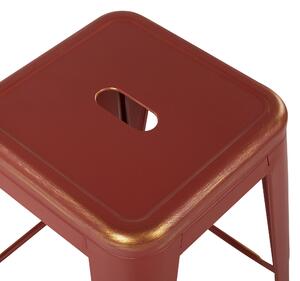 Zestaw 2 hokerów stołków barowych stalowy 76 cm czerwono-złoty Cabrillo Beliani