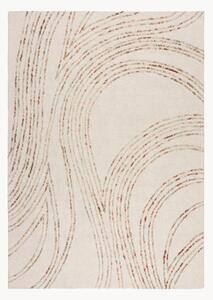 Ręcznie tuftowany dywan z wełny z wypukłą strukturą Abstract Swirl