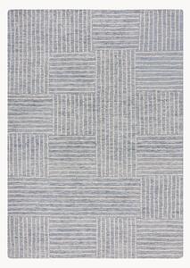 Ręcznie tuftowany dywan z wełny z wypukłą strukturą Abstract Check