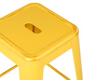 Zestaw 2 hokerów stołków barowych stalowy 60 cm żółto-złoty Cabrillo Beliani