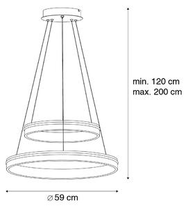 Inteligentna lampa wisząca stalowa 2-punktowa z pilotem - Ronith Oswietlenie wewnetrzne