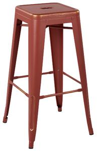Zestaw 2 hokerów stołków barowych stalowy 76 cm czerwono-złoty Cabrillo Beliani