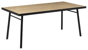 Klasyczny stół do jadalni dla 6 osób 180 x 90 cm jasne drewno z czarnym Ivorie Beliani