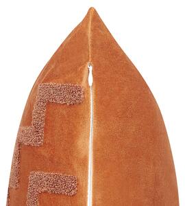 Zestaw 2 poduszek geometryczny wzór ozdoba dekoracja 45x45cm pomarańczowy Bahia Beliani