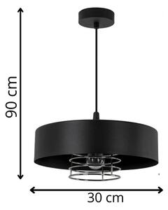 Nowoczesna lampa nad stół S663-Korva - czarny+chrom