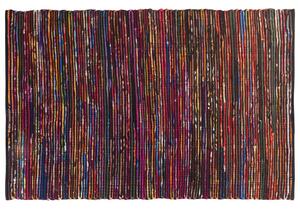 Dywan bawełniany prostokątny tkany ręcznie boho 140 x 200 cm czarny Bartin Beliani