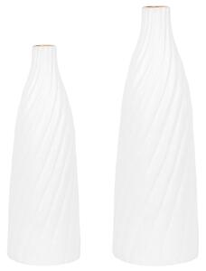 Nowoczesny wazon dekoracyjny z terakoty biały 54 cm Florentia Beliani