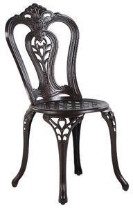 Zestaw balkonowy stół ø 65 cm 2 krzesła brązowy aluminiowy bistro ogrodowy Bovino Beliani