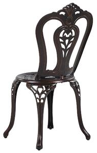 Zestaw 2 krzeseł ogrodowych brązowy aluminiowy bistro styl vintage Bovino Beliani