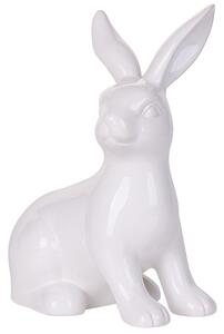 Dekoracja ozdoba mieszkania Wielkanocny królik ceramiczny mały biały Moriuex Beliani
