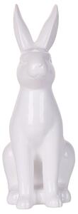 Dekoracyjna figurka królik ozdoba Wielkanocna ceramiczna mała 26 cm biała Ruca Beliani