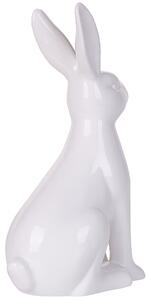 Dekoracyjna figurka królik ozdoba Wielkanocna ceramiczna mała 26 cm biała Ruca Beliani