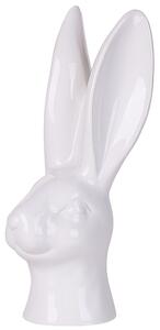 Figurka ozdoba głowa królika dekoracja Wielkanocna ceramiczna biała Guerande Beliani