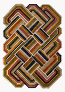Ręcznie tuftowany dywan z wełny z wypukłą strukturą Lattice Shaped
