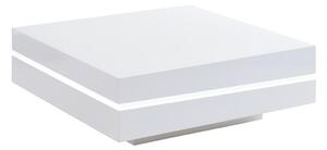 Stolik kawowy LYESS - Płyta MDF lakierowana na biało - Diody LED