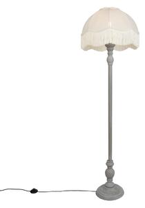 Lampa podłogowa szara z beżowym kloszem i białym wnętrzem 45 cm - Classico