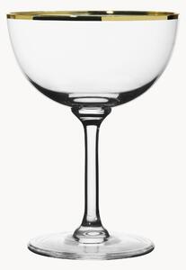 Komplet kieliszków do szampana ze szkła dmuchanego Gold Rim, 6 elem