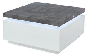 Ława HALO II – 2 szuflady – lakierowany MDF – oświetlenie LED – kolor: biały i szary