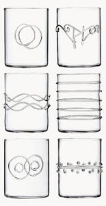 Komplet ręcznie wykonanych szklanek Deco' Clear, 6 elem
