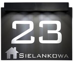 Tabliczka z numerem domu podświetlana solarna 40x30