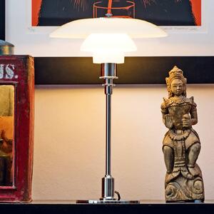 Louis Poulsen Lampa stołowa design PH 2/1, biały / opal, salon / jadalnia, mosiądz, design