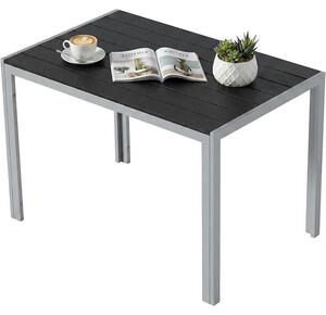 Aluminiowy stó ogrodowy D-139, 110 x 70 cm, czarno-szaro-srebrny