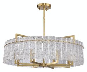 Monaco - lampa wisząca 80 cm okrągły kryształowy glamour złoty