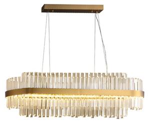 Astoria - lampa wisząca 80 cm liniowy LED 128 W glamour kryształowy złoty