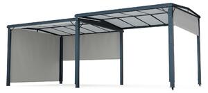 Blumfeldt Pantheon Solid Sky Expand Pawilon 3x6 m – Rama aluminiowa, Regulowany rozmiar i odporny na warunki dach poliwęglanowy, Pawilon ogrodowy, Ciemnoszary