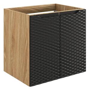 Czarna szafka łazienkowa z frontami 3D N5-M14