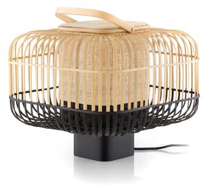 Lampa Stołowa Forestier, Bamboo Square S, czarny, salon, bambus, design