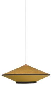 Lampa Wisząca Forestier, Cymbal, ściemnialny, złoty | mosiężny, salon, tkanina | tekstylia, vintage