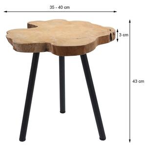 Stolik kawowy z drewna tekowego 35-45 cm