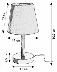 Lampka stojąca z szarym abażurem