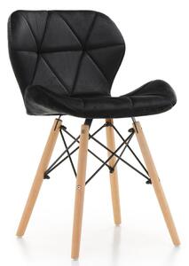 MebleMWM Krzesło skandynawskie ART118 | Welur | Czarny | Outlet