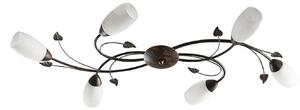 Lampa Sufitowa Lindby, Stefania, ściemnialny, brąz rdzawy, salon, szkło, antyczny