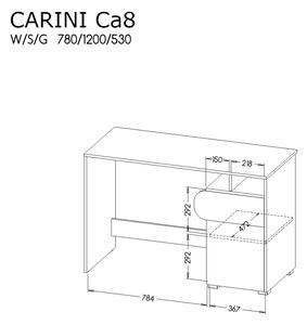 Biurko do pokoju młodzieżowego Carini CA8 Dąb Nash/Biały Brylantowy/Grafit