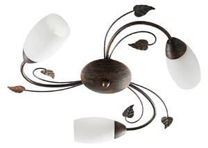 Lampa Sufitowa Lindby, Stefania, ściemnialny, brąz rdzawy, salon, szkło, antyczny