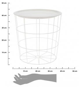 Druciany stolik kawowy biały 40 cm