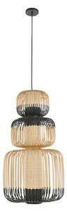 Lampa Wisząca Forestier, Bamboo, ściemnialny, czarny, salon, bambus, design