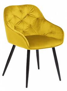 Krzesło tapicerowane LOREN velvet żółty